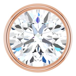 14K Rose Gold 1/4 CT Natural Diamond Low Bezel Setting