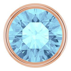 14K Rose Gold 2 mm Natural Aquamarine Bezel Setting