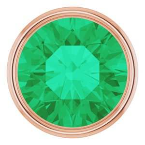 14K Rose Gold 2 mm Natural Emerald Bezel Setting