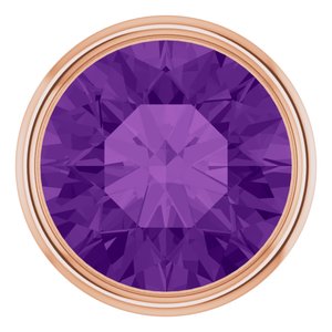 14K Rose Gold 2 mm Natural Amethyst Bezel Setting