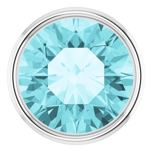 14K White Gold 2 mm Natural Blue Zircon Bezel Setting