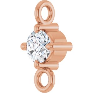 14K Rose Gold .06 CT Natural Diamond Link