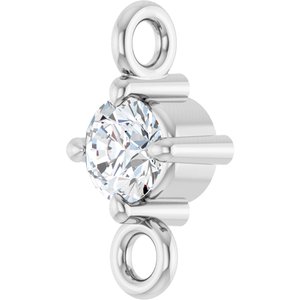 14K White Gold  .06 CT Lab Grown Diamond Link