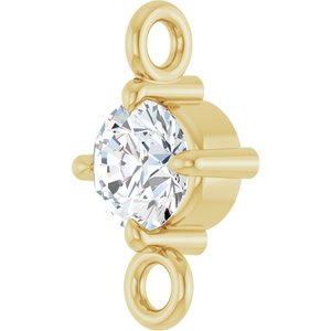14K Yellow Gold 1/10 CT Natural Diamond Link