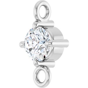 14K White Gold  1/10 CT Lab Grown Diamond Link