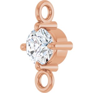 14K Rose Gold 1/10 CT Natural Diamond Link