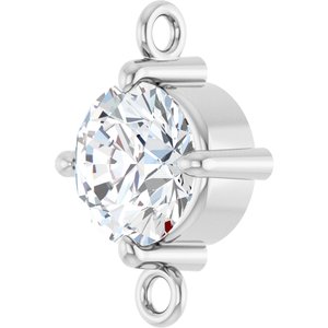 14K White Gold 3/8 CT Natural Diamond Link