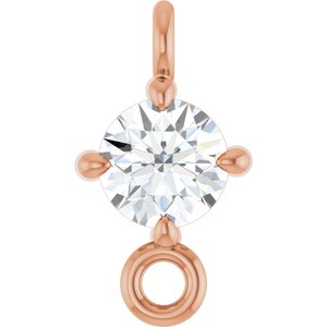 14K Rose Gold 1/10 CT Natural Diamond Link