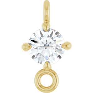 14K Yellow Gold 1/10 CT Natural Diamond Link