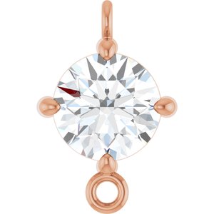 14K Rose Gold 3/8 CT Lab Grown Diamond Link