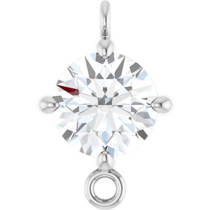 14K White Gold 3/8 CT Natural Diamond Link