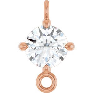14K Rose Gold 1/3 CT Lab Grown Diamond Link