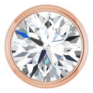 14K Rose Gold 1/3 CT Lab-Diamond Low Bezel Setting