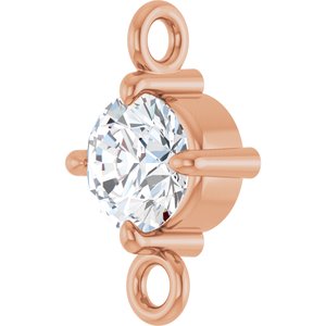 14K Rose Gold 1/6 CT Lab Grown Diamond Link