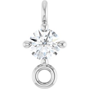 14K White Gold  .06 CT Lab Grown Diamond Link