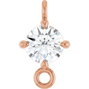 14K Rose Gold 1/6 CT Natural Diamond Link