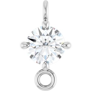 14K White Gold 1/6 CT Lab Grown Diamond Link