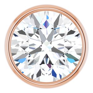 14K Rose Gold 1/2 CT Lab-Diamond Low Bezel Setting
