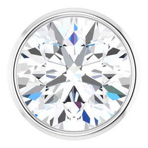 14K White Gold 1/2 CT Lab-Diamond Low Bezel Setting