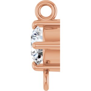 14K Rose Gold 1/6 CT Lab Grown Diamond Link