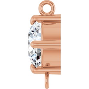 14K Rose Gold  5/8 CT Lab Grown Diamond Link