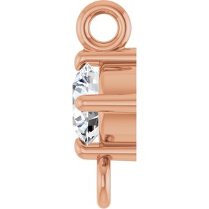 14K Rose Gold 1/10 CT Natural Diamond Link