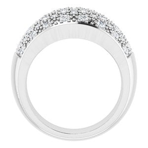 14K White Gold 1 CTW Natural Diamond Micro Pav��-Style Ring Size 5
