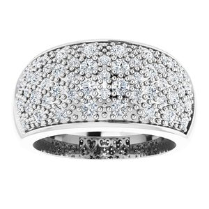 14K White Gold 1 CTW Natural Diamond Micro Pav��-Style Ring Size 6
