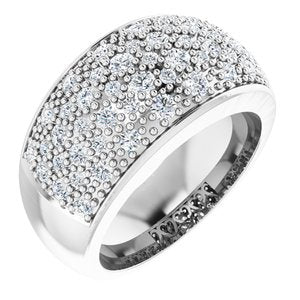 14K White Gold 1 CTW Natural Diamond Micro Pav��-Style Ring Size 8