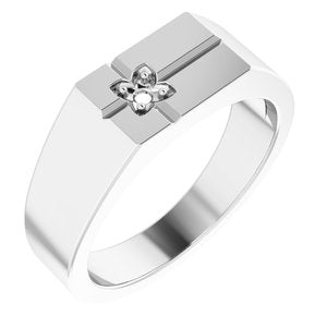 Continuum Sterling Silver 2.5mm Round Men's Cross Ring Mounting – image 2