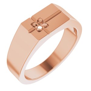 18K Rose 2.5mm Round Men's Cross Ring Mounting – image 2