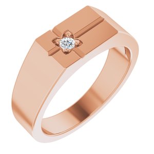 10K Rose 2.5mm Round Men's Cross Ring Mounting