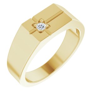 18K Yellow 2.5mm Round Men's Cross Ring Mounting