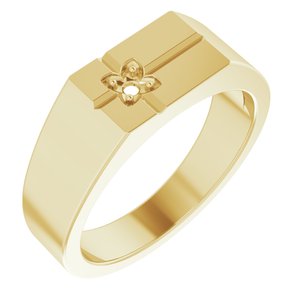 18K Yellow 2.5mm Round Men's Cross Ring Mounting – image 2