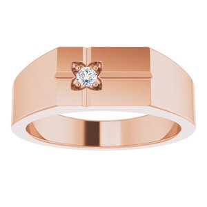 10K Rose 2.5mm Round Men's Cross Ring Mounting – image 5