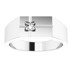 Continuum Sterling Silver 2.5mm Round Men's Cross Ring Mounting – image 6