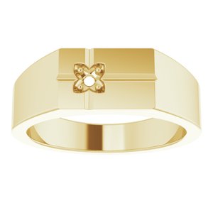 18K Yellow 2.5mm Round Men's Cross Ring Mounting – image 6