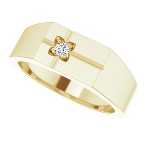 18K Yellow 2.5mm Round Men's Cross Ring Mounting – image 8