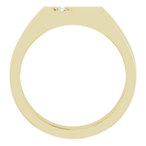 18K Yellow 2.5mm Round Men's Cross Ring Mounting – image 3