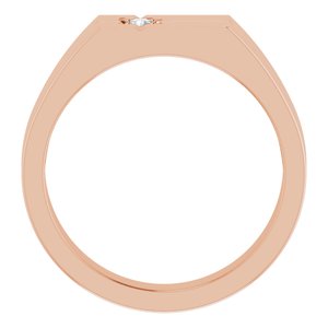 18K Rose 2.5mm Round Men's Cross Ring Mounting – image 3
