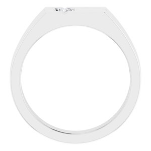 18K Palladium White 2.5mm Round Men's Cross Ring Mounting – image 3