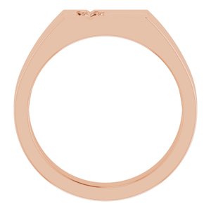 10K Rose 2.5mm Round Men's Cross Ring Mounting – image 4