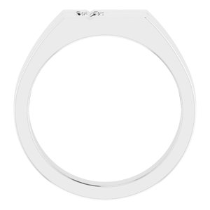 18K X1 White 2.5mm Round Men's Cross Ring Mounting – image 4