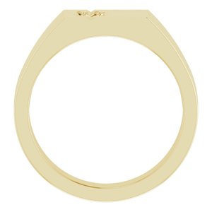 18K Yellow 2.5mm Round Men's Cross Ring Mounting – image 4
