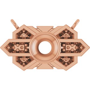 14K Rose Gold 4 mm Round Art Deco Necklace Center