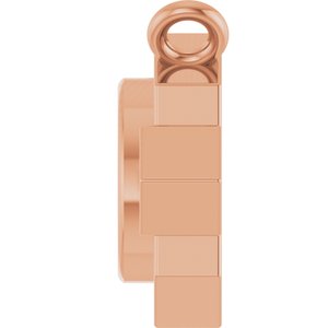 14K Rose Gold 4 mm Round Art Deco Necklace Center
