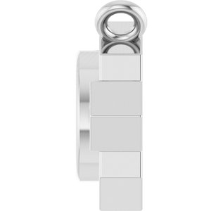 10K White Gold 4 mm Round Art Deco Necklace Center