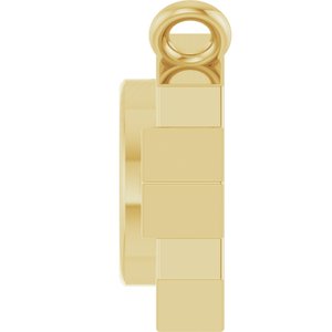 10K Yellow Gold 4 mm Round Art Deco Necklace Center