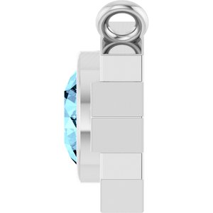 Platinum Natural Aquamarine & .03 CTW Natural Diamond Art Deco Necklace Center
