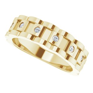 18K Yellow 2 mm Round Chain Link Ring Mounting – image 8